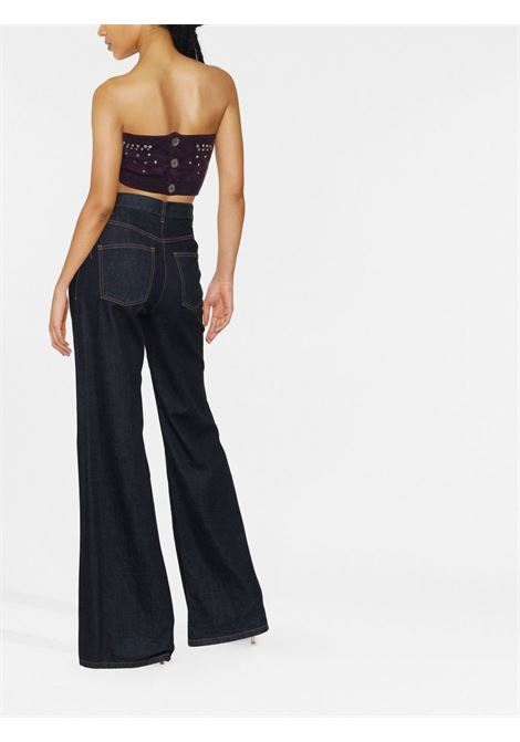 Black studded cropped top - women ALESSANDRA RICH | FAB29928043